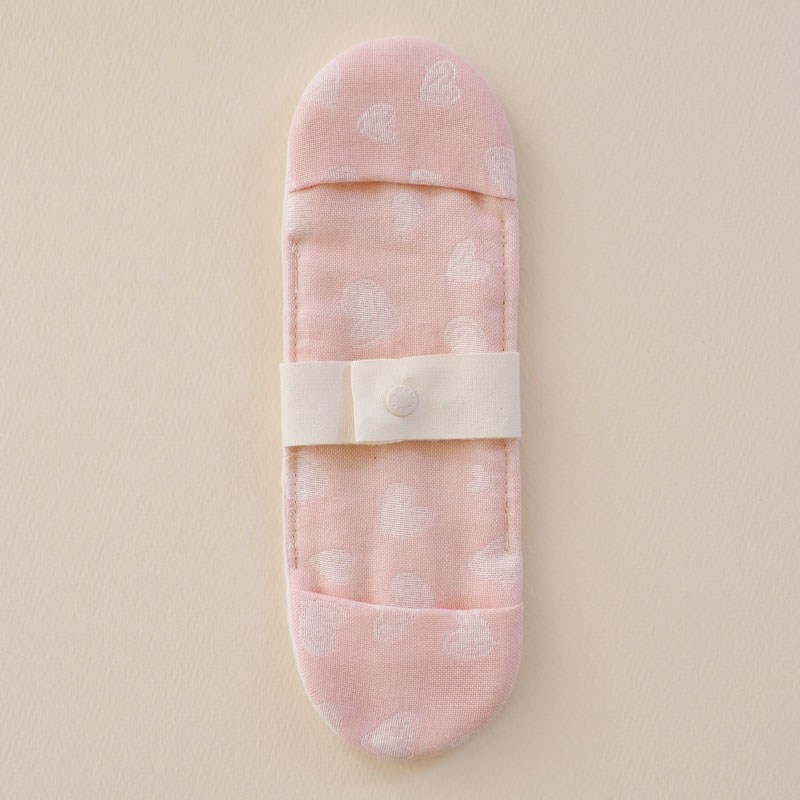 ハートのスリム布ナプキン【ピンク】【茜染】