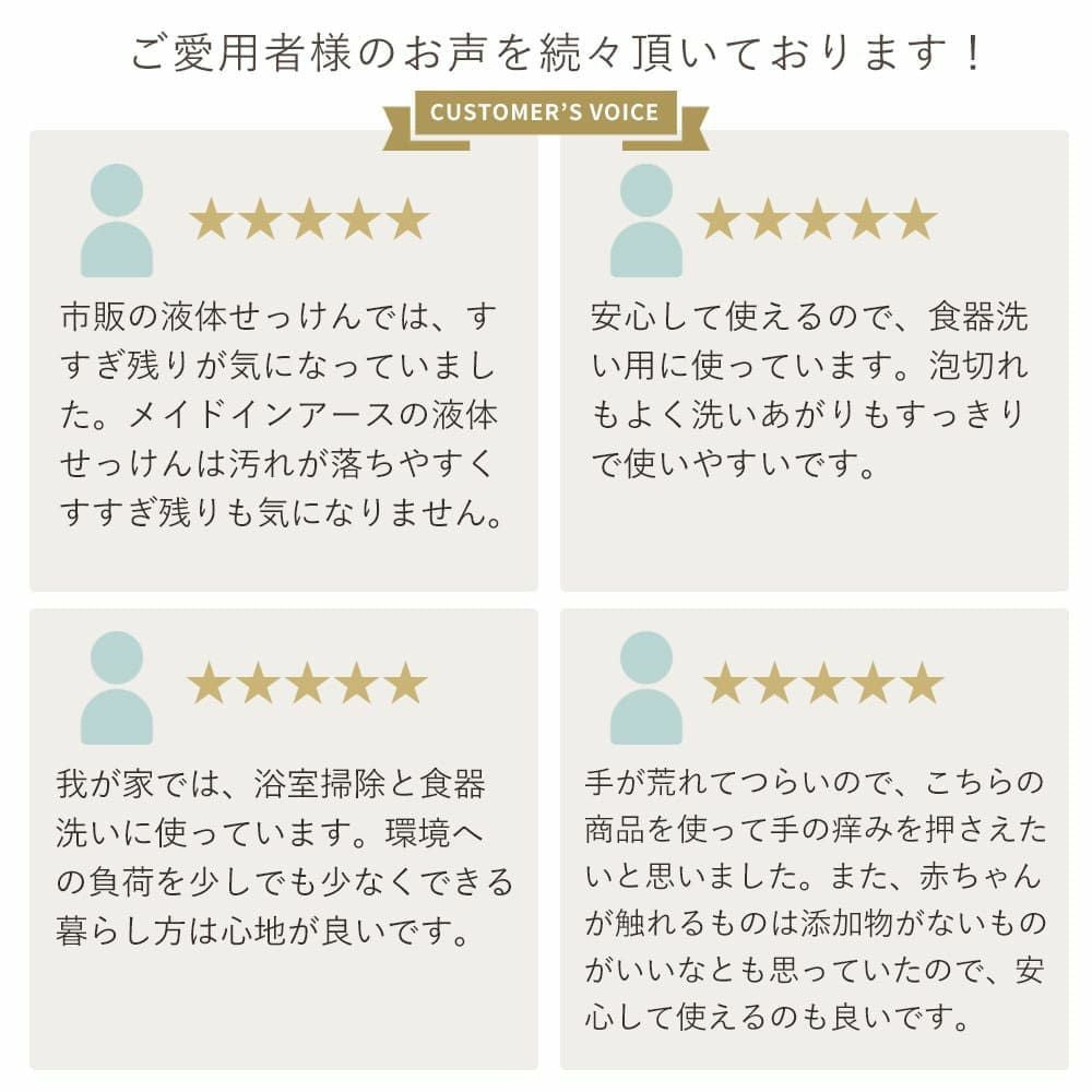 メイドインアース 液体せっけん 洗濯 食器 掃除用　ココヤシ洗剤