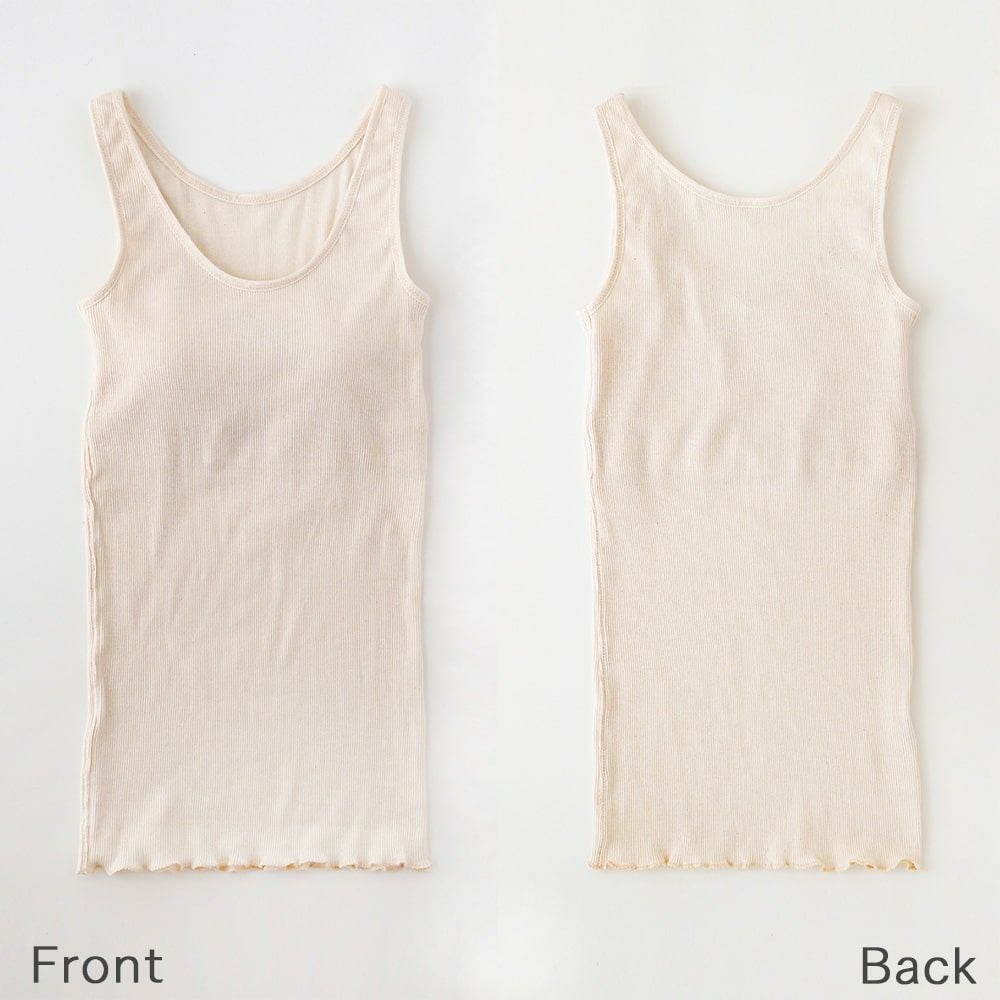 リブ編みカップ付ノースリーブ オーガニックコットン メイドインアース