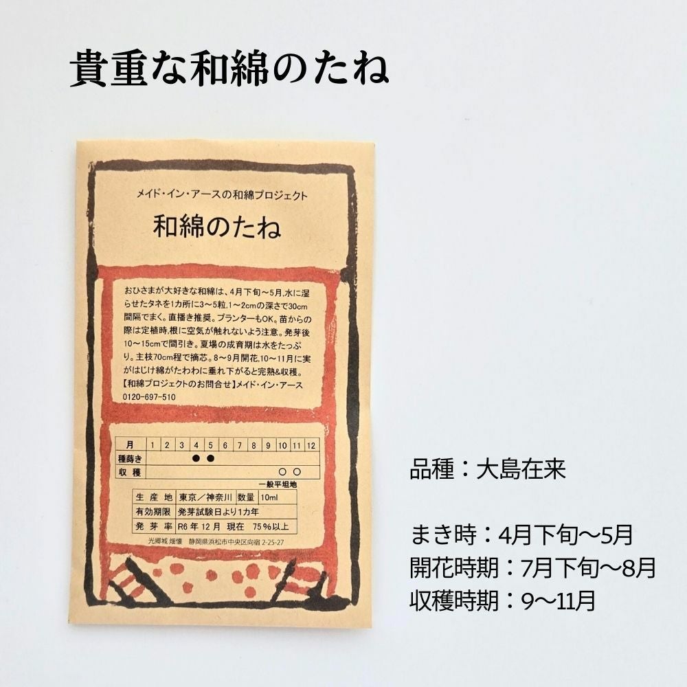 和綿のたね　メイドインアース　オーガニックコットン