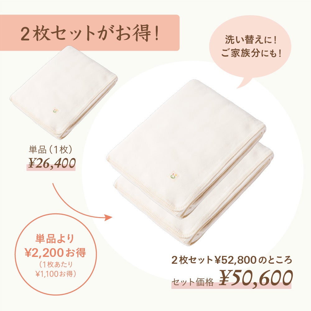 オーガニックコットン　綿毛布　メイドインアース