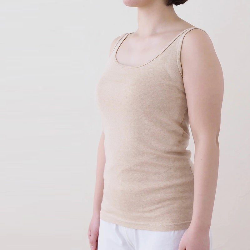 ノースリーブ インナー オーガニックコットン メイドインアース