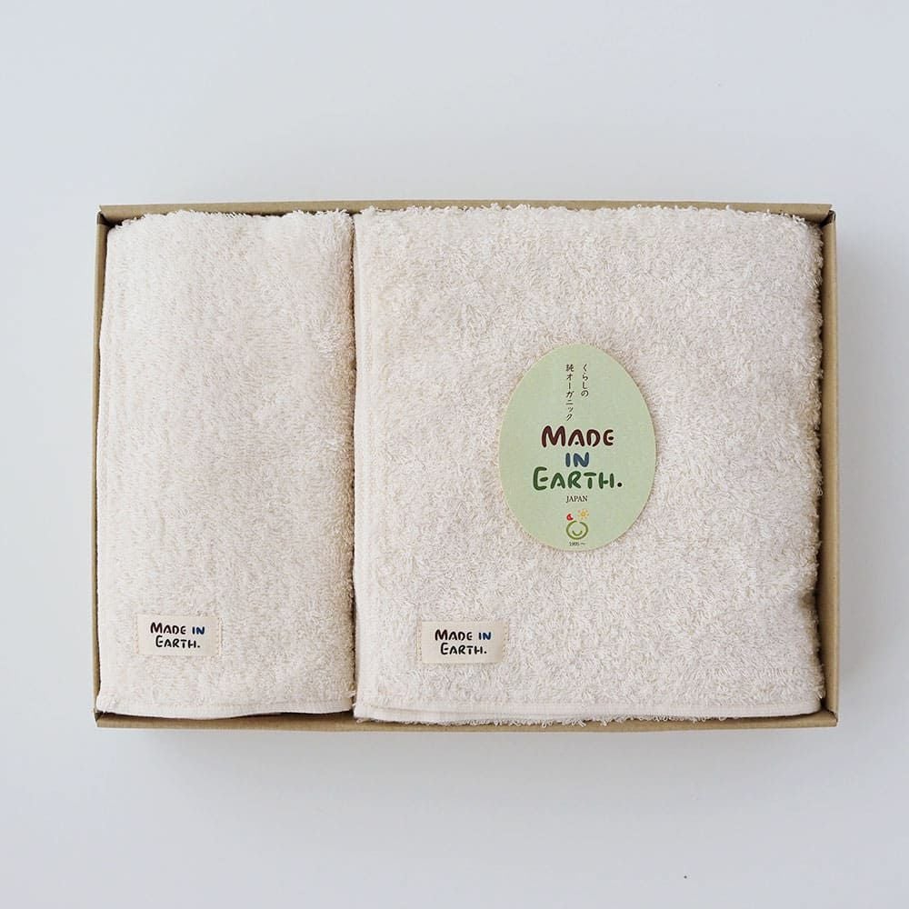 バスタオル　オーガニックコットン　メイドインアース