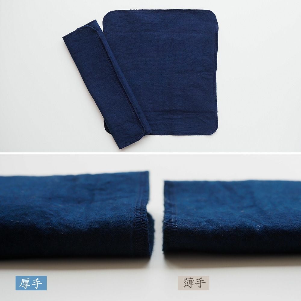 天然藍　三つ折り布ナプキン　薄手　オーガニックコットン100%　メイドインアース