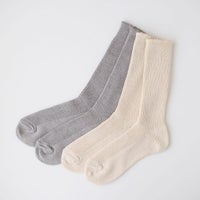 リブ編みソックス　メイドインアース　オーガニックコットン