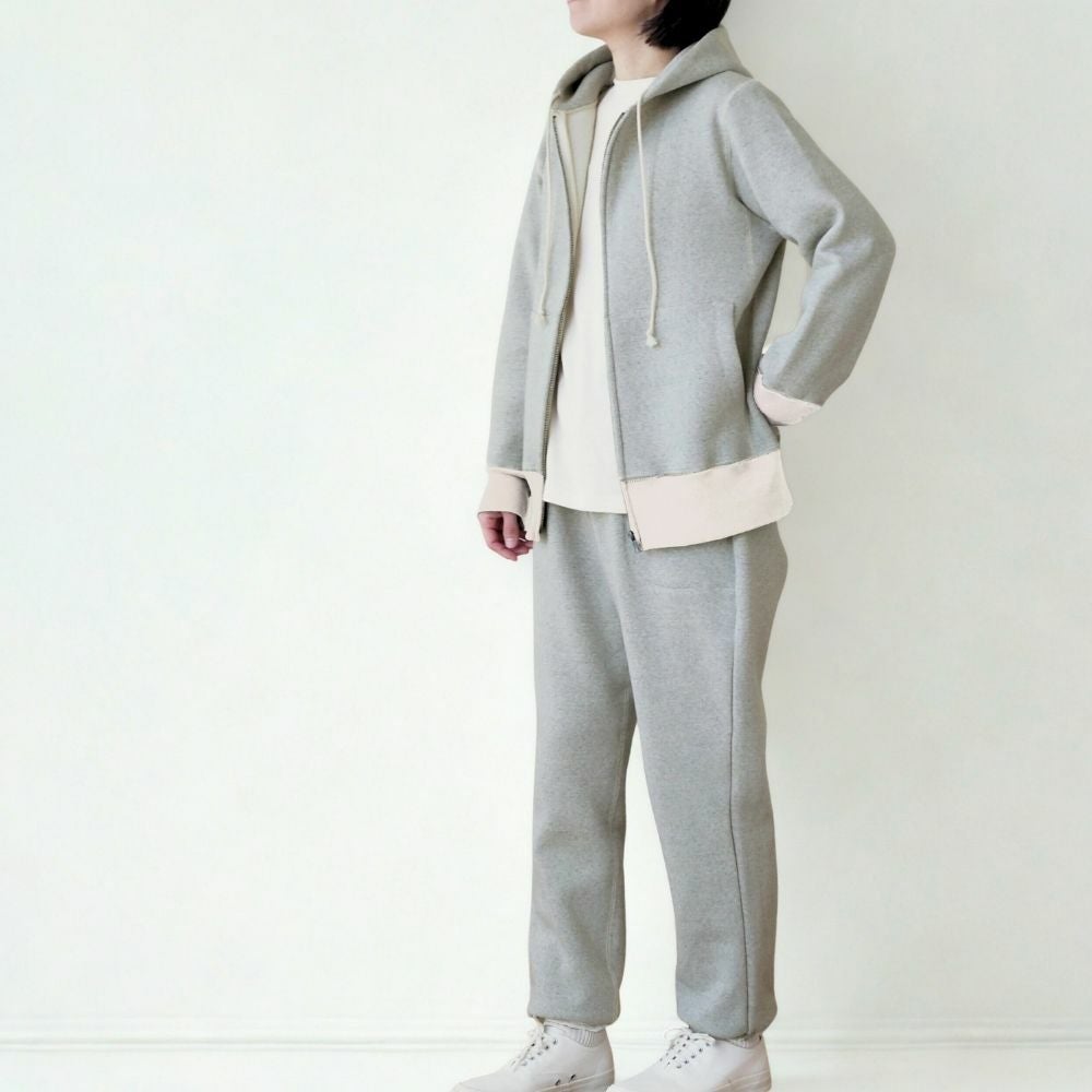 アズマ編み裏毛起毛パーカー　パンツ　オーガニックコットン　メイドインアース