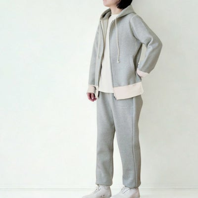 アズマ編み裏毛起毛パーカー　パンツ　オーガニックコットン　メイドインアース
